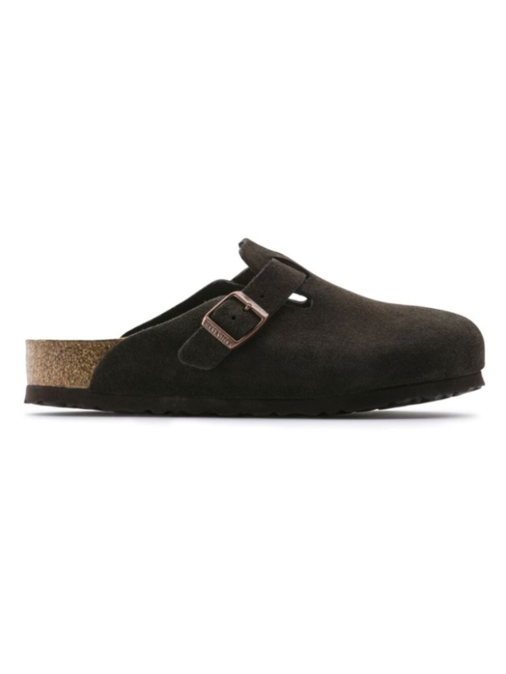 Birkenstock Boston Soft Footbed Suede Leather Clog Sandals - Mocha